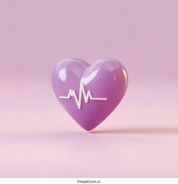 3D Heartbeat Icon Illustration