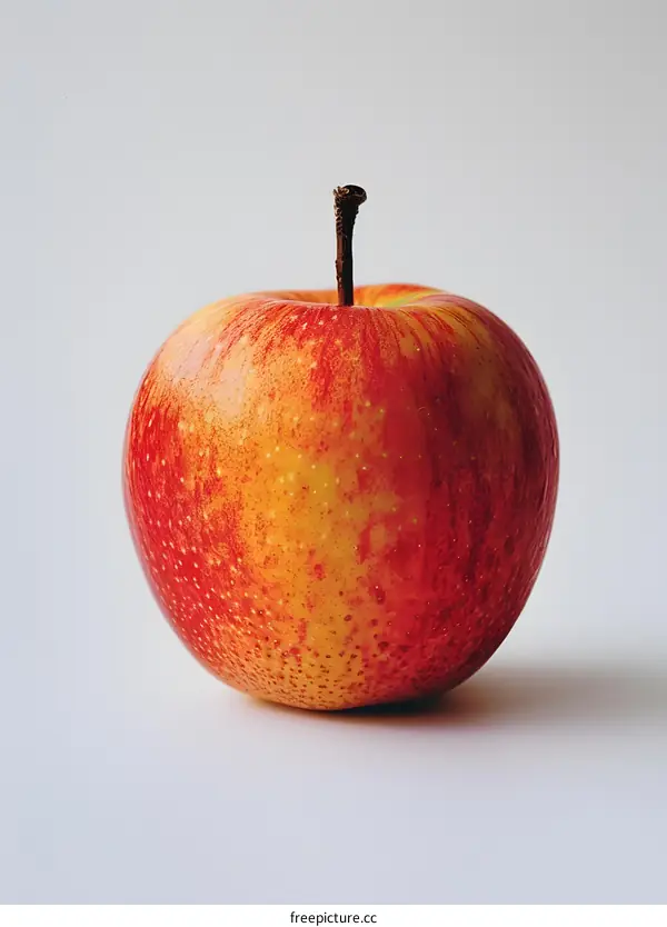 A red apple on a white background