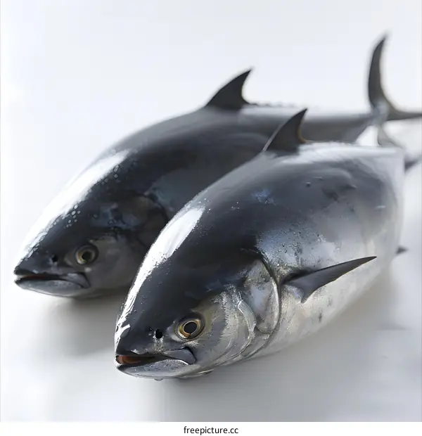 Two freshly caught tuna fish