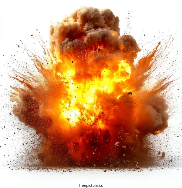 Explosive Blast Isolated on White Background