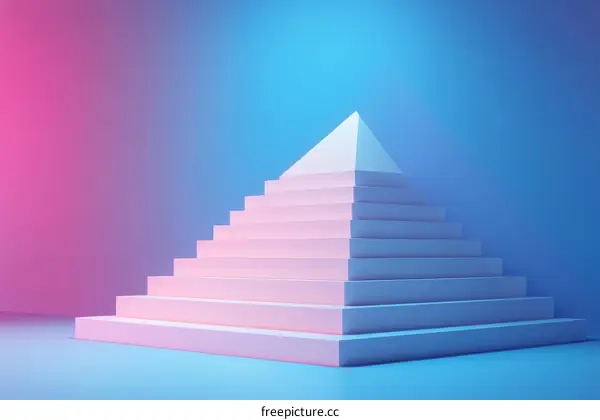 Abstract Pyramid Steps Display Design