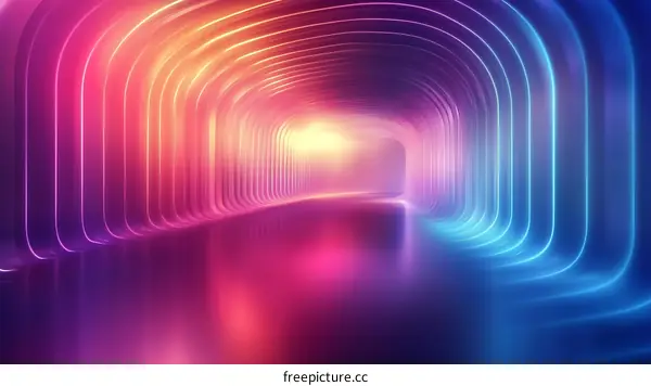 Abstract Neon Tunnel Vivid Colors