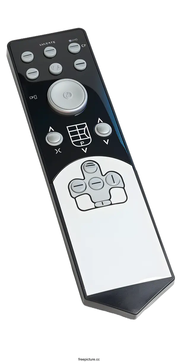 [Transparent Background PNG]Black Remote Control With White Buttons