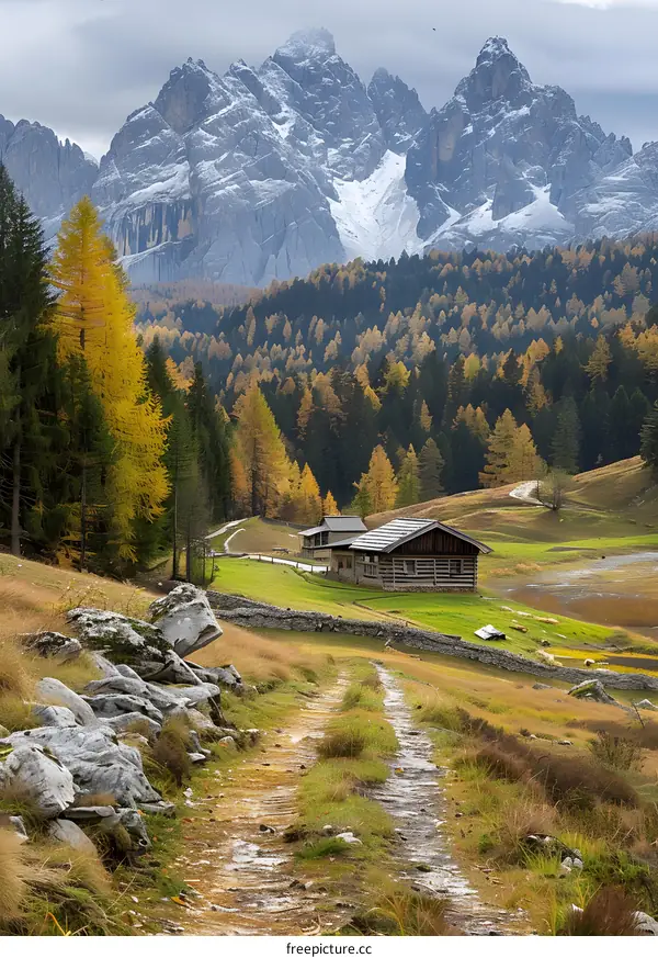 mountain hut in the dolomites