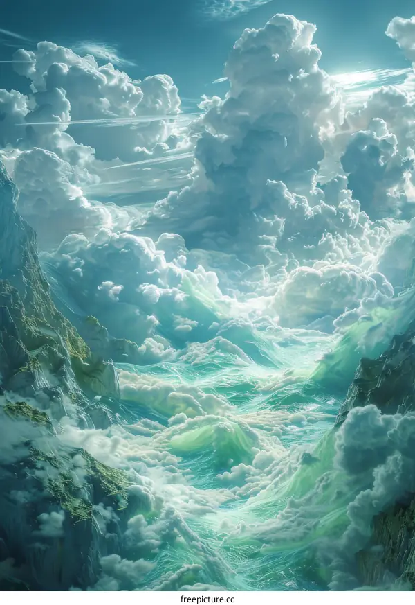 Abstract Cloud Sea Landscape Artwork