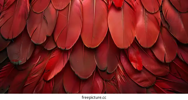 Close-Up of Red Parrot Feathers