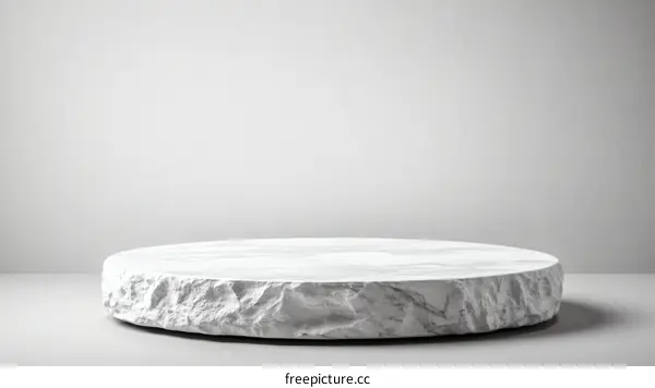 Abstract White Marble Display Podium