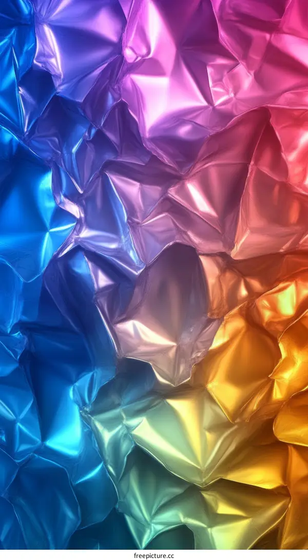 Abstract Colorful Crumpled Foil Texture