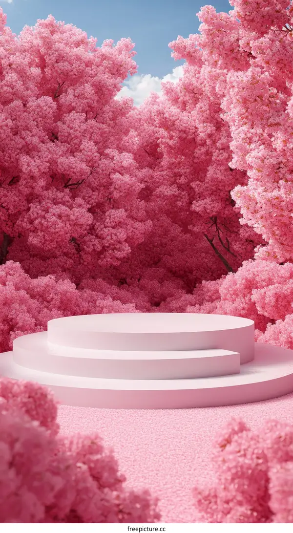 Pink Cherry Blossom Display Stand