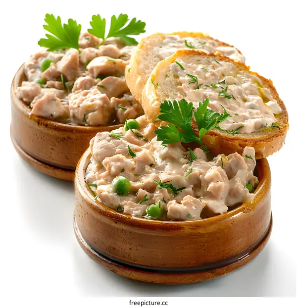 Chicken salad with bread