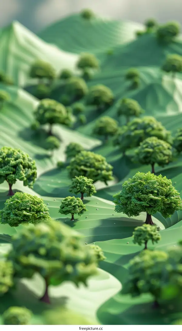 Green hills with trees