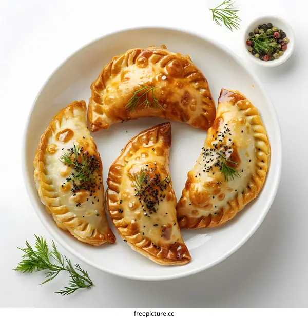 Baked turnovers with dill and peppercorns