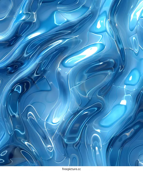Abstract Blue Wavy Background