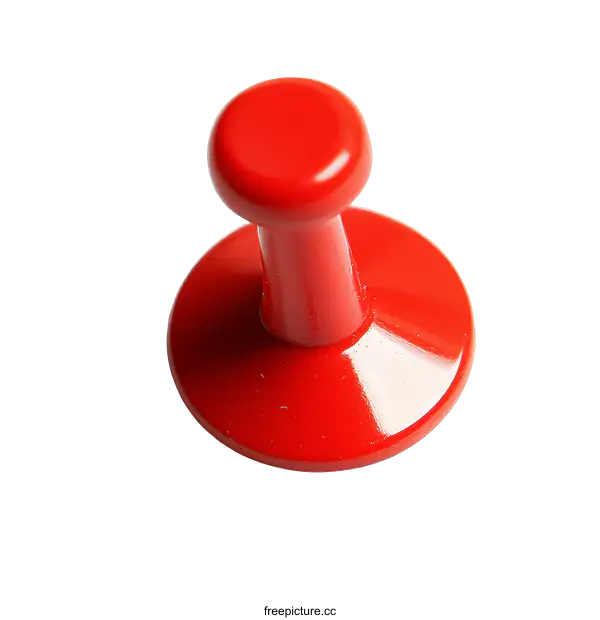 [Transparent Background PNG]Closeup of a Red Push Pin
