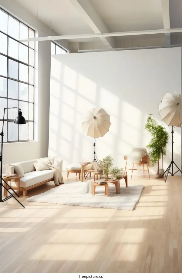 Bright and Airy Studio with Modern Furniture