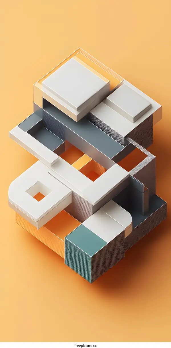 Abstract Geometric Shapes with Color Blocks