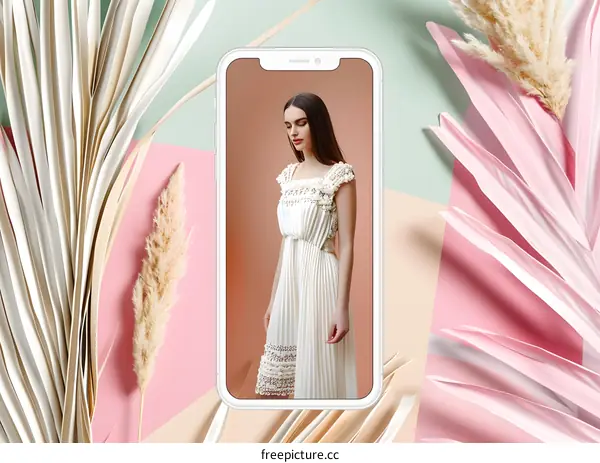 White Dress Fashion Smartphone  Photo