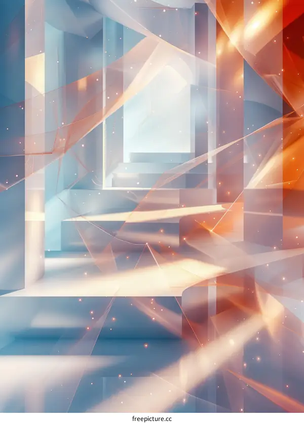 Abstract Blue and Orange Geometric Pattern