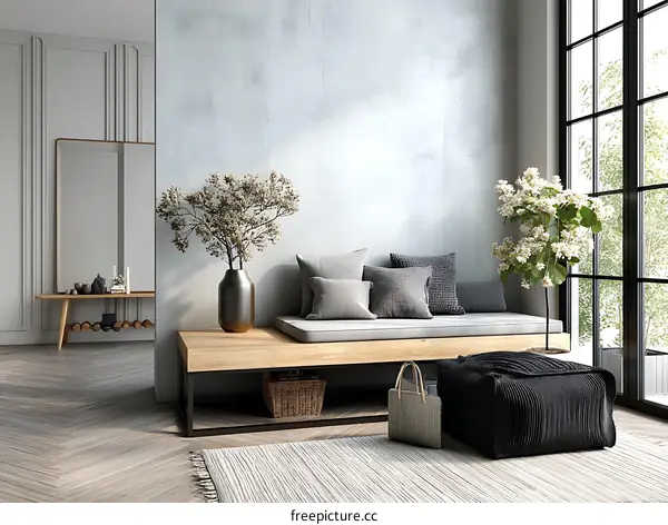 Modern Scandinavian Style Living Room Interior