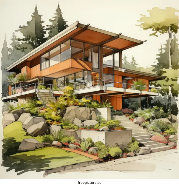 mid century modern house