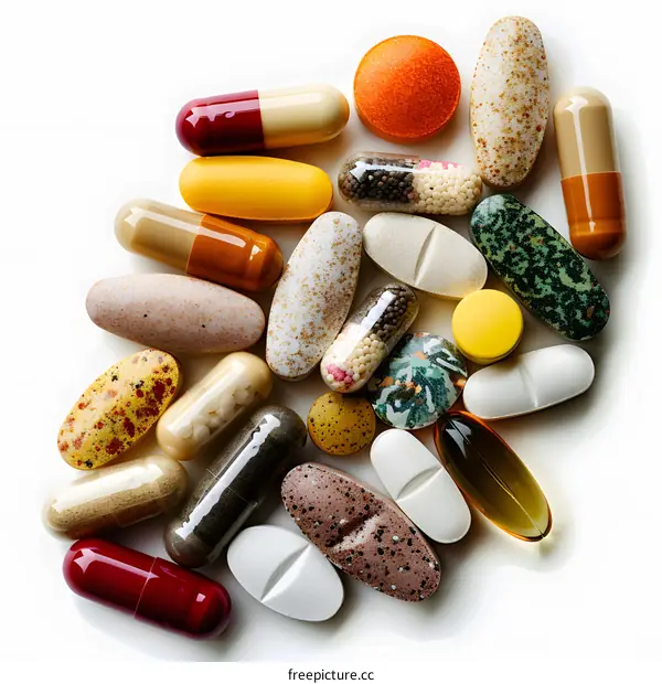 A Variety of Vitamins and Supplements