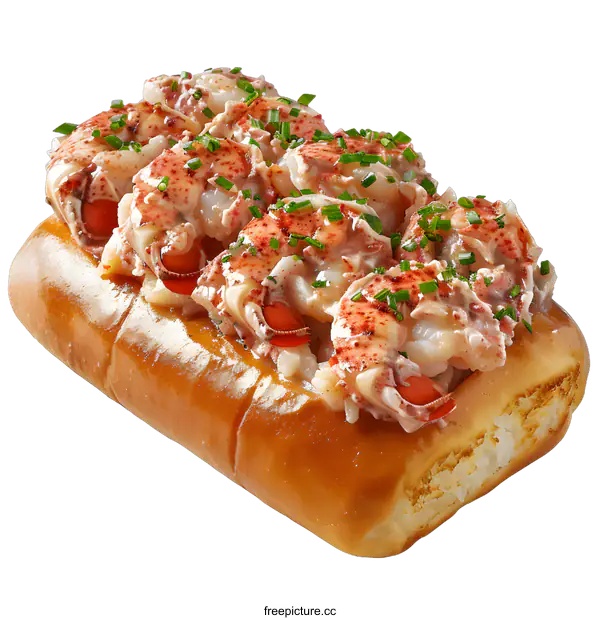 [Transparent Background PNG]Lobster Roll Topped with Chives