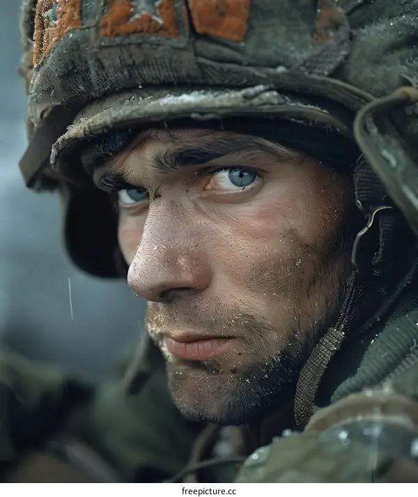 Portrait of a young soldier