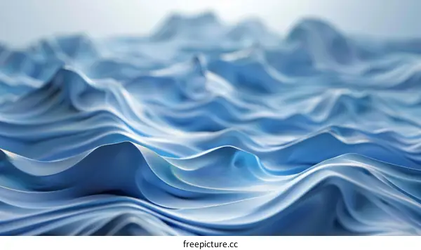 Soft Blue Fabric Waves