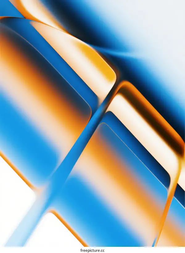Abstract Curved Shapes with Blue and Orange Gradient Colors