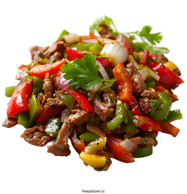 [Transparent Background PNG]Beef and Bell Pepper Stir Fry Recipe