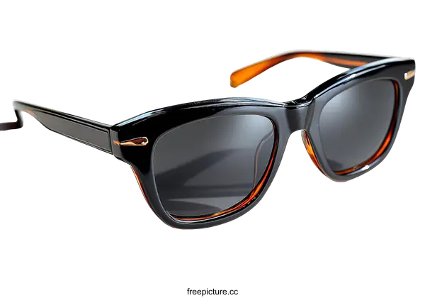 [Transparent Background PNG]Stylish Black and Amber Sunglasses