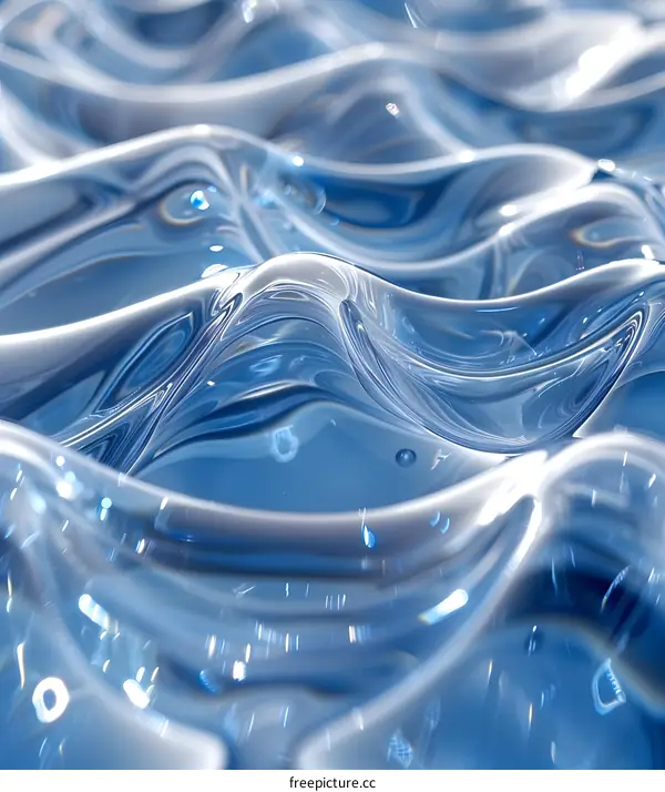 Blue Abstract 3D Liquid Shapes