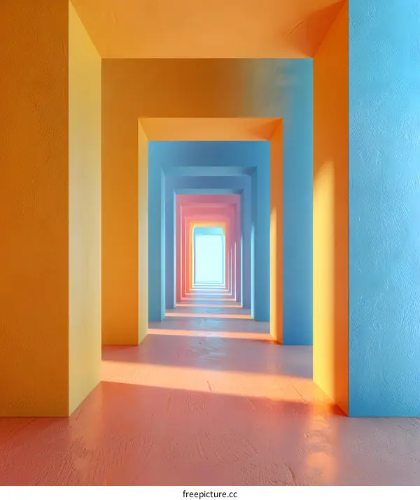 Colorful Corridor Perspective