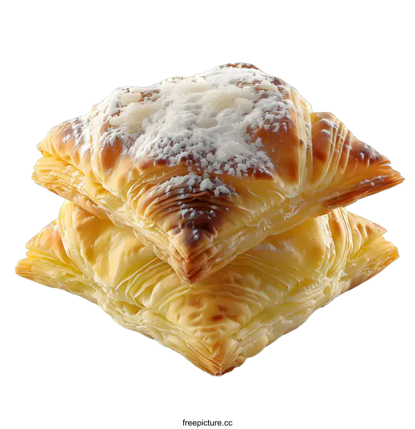 [Transparent Background PNG]Two pieces of puff pastry