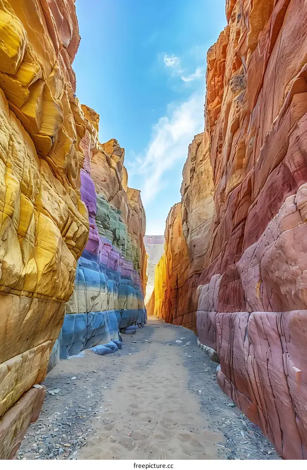 Colorful Canyon Walls In The Desert