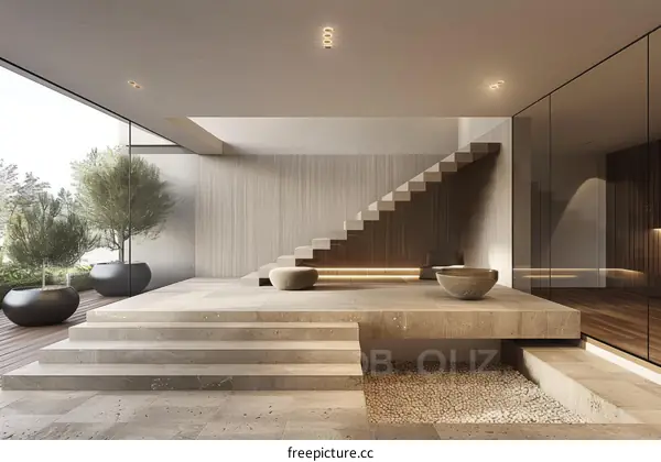 Modern minimalist home interior design staircase