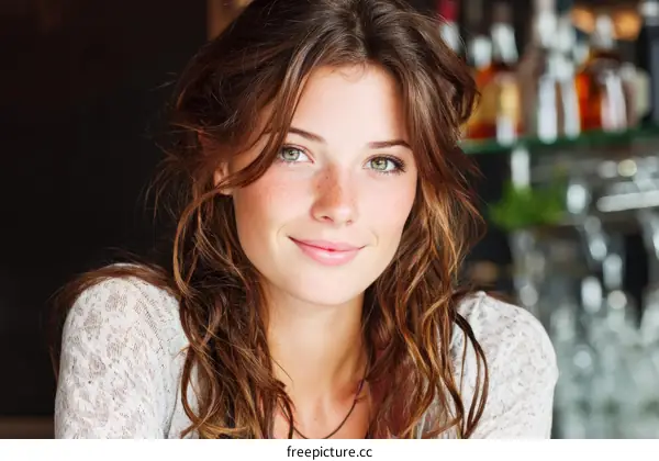 Beautiful Woman with Green Eyes