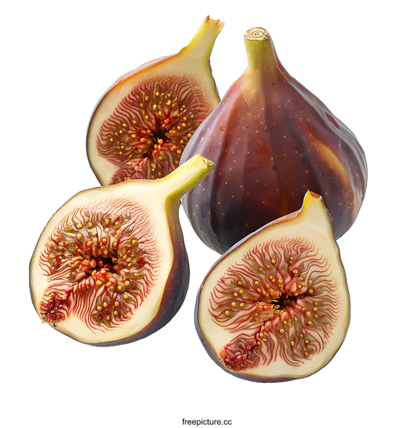 [Transparent Background PNG]Fresh figs on a white background