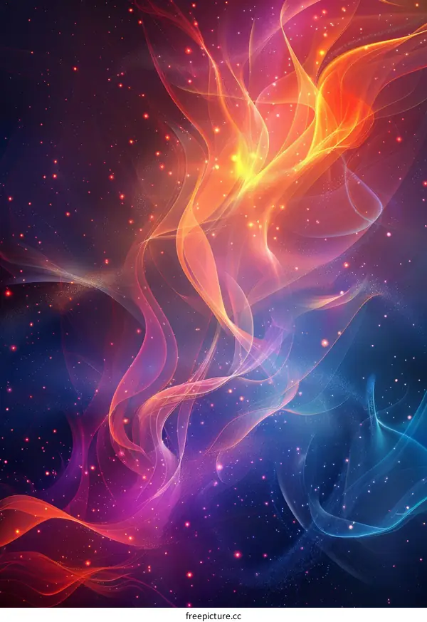 Abstract Colorful Cosmic Nebula