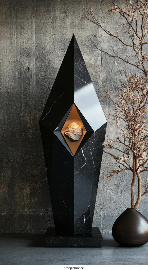 Modern Abstract Geometric Marble Sculpture Design