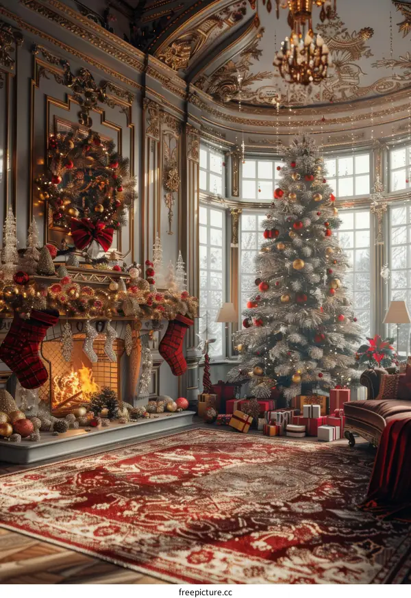 Christmas Tree and Fireplace