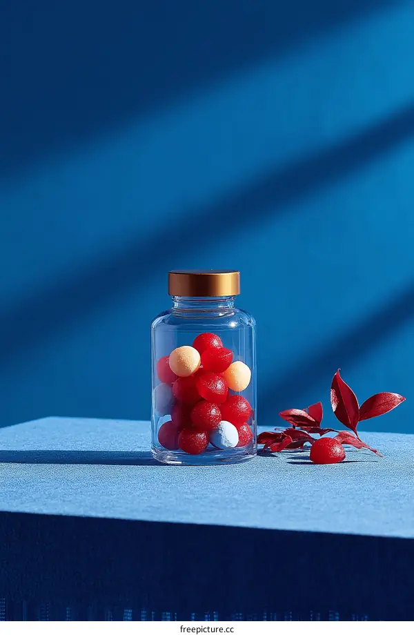 Colorful Candies in a Clear Glass Jar