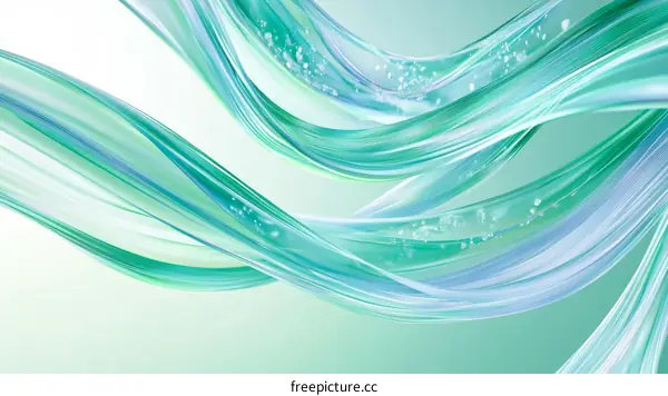 Abstract Flowing Turquoise and Teal Rippling Lines