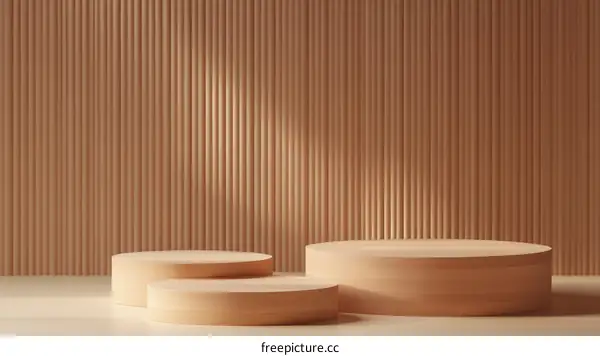 Wooden Display Podiums Minimalist Scene