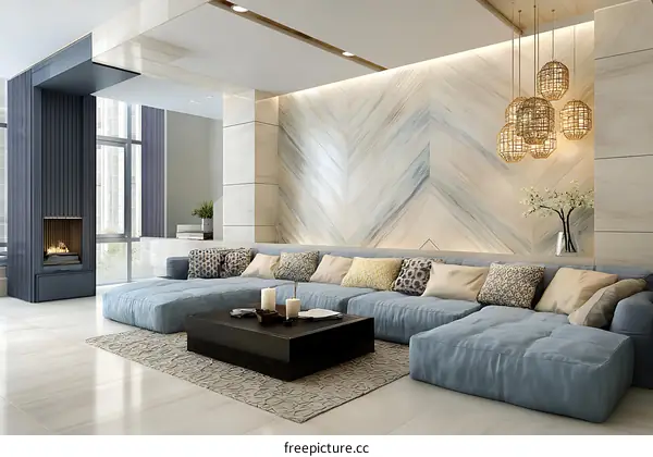 Modern Contemporary Living Room Illustration