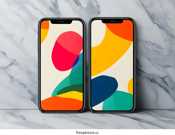 Abstract Colorful Shapes on Modern Phone