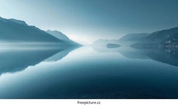 Blue Lake with Mountains in the Distance
