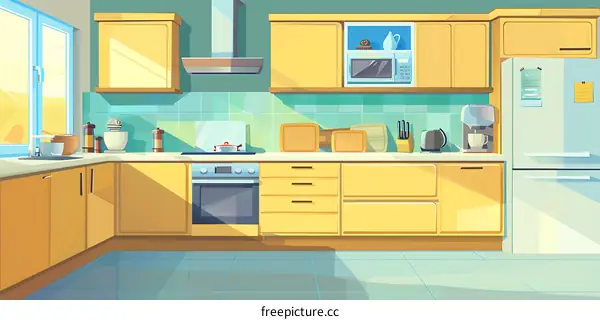 Modern Kitchen Interior Design Illustration