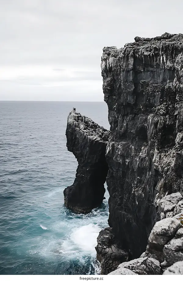 Ocean Cliffside With Crashing Waves