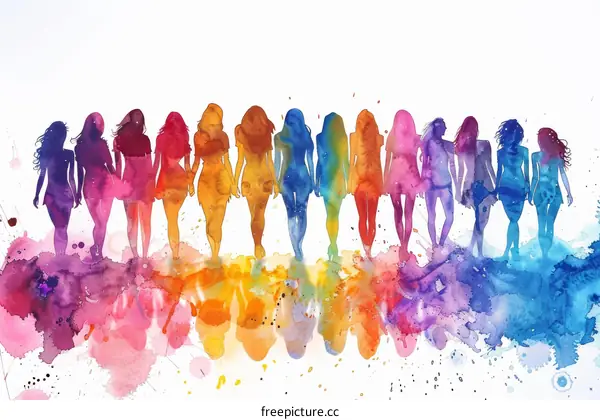 The beauty of diversity celebrated in an artistic watercolor
